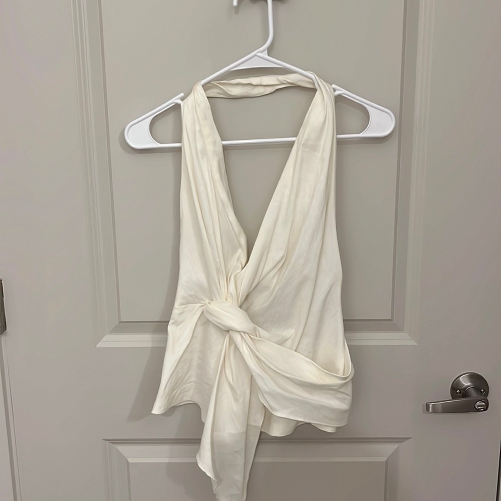 White Linen Halter Top